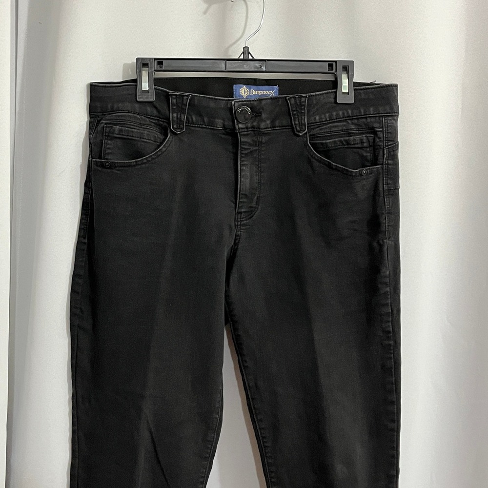 Democracy‎ Ab solution Jeans Women 12 Black Skinny Slimming Stretch Indie Sleaze - Picture 7 of 11